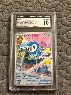 Piplup Graded Card (Gem Mint 10) - Blue Spanish